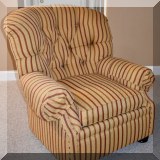 F24. Pair of Calico Corners Custom tufted chairs. 38”h x 38”w x 40”d - $275 each